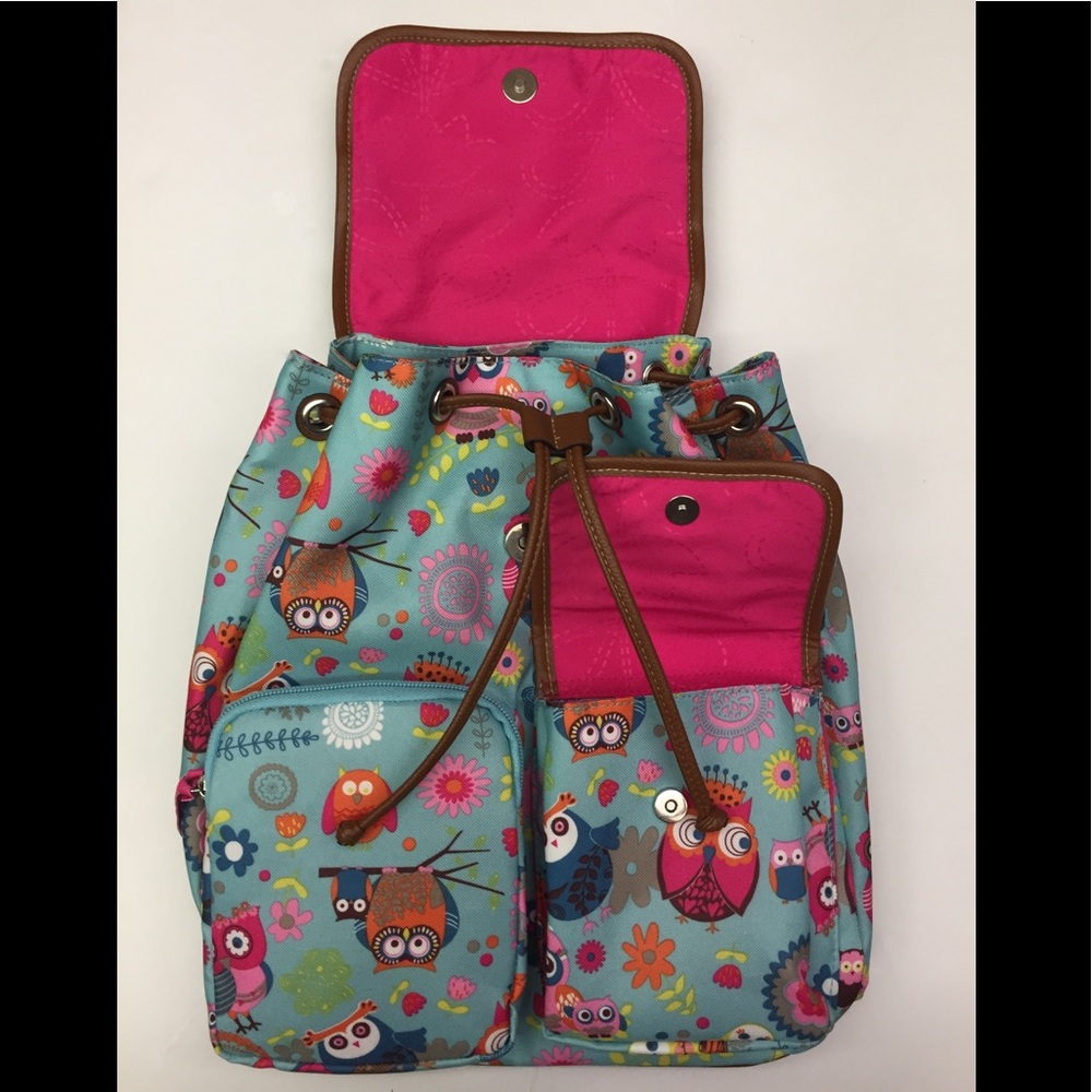 Lily Bloom Owl π¦Always Love β€οΈ You Backpack Teal - Picture 5 of 8